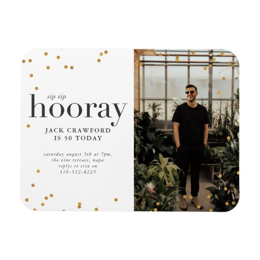 園区ホーレモダンエレガントな誕生日パーティーの招待客 マグネット (横)