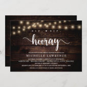 園区，園区，園区，ブライダルシャワー素朴お祝い 招待状 (正面/裏面)