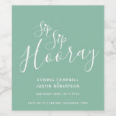 園園区ホレー結婚の緑の白ハート ワインラベル (シングルラベル)