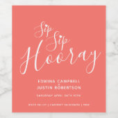 園園区ホーライ結婚ズ文字サンゴ白ハート ワインラベル (シングルラベル)