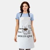 園母ママ無限の愛のエプロン、母の日の贈り物 エプロン (着用した状態)