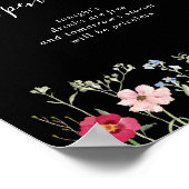 園色数々の野花の結婚開いたバー標識 ポスター (角)