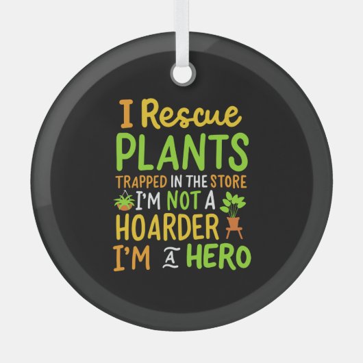 園芸おもしろい庭師 ガラスオーナメント (正面)