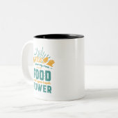 園芸おもしろい引用文農家自分で食べ物を育てる ツートーンマグカップ (正面左)