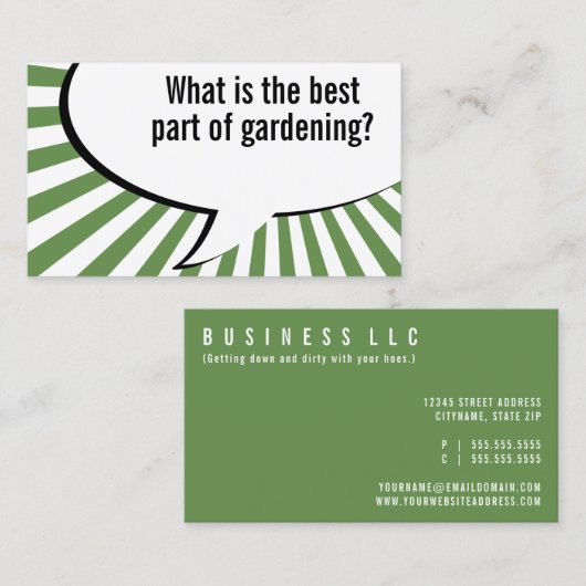 園芸くわの冗談 名刺 (正面/裏面)