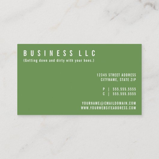 園芸くわの冗談 名刺 (裏面)