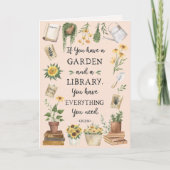 園芸と図書館引用文ひまわりハーブ カード (正面)