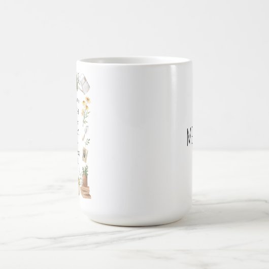 園芸と図書館引用文ひまわりハーブ コーヒーマグカップ (中央)