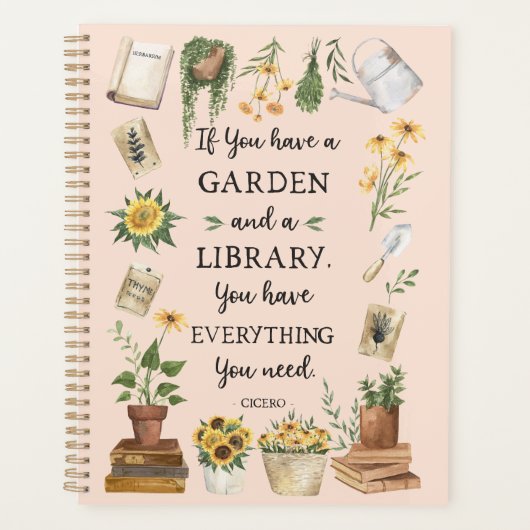 園芸と図書館引用文ひまわりハーブ プランナー手帳 (正面)