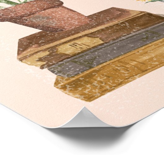 園芸と図書館引用文ひまわりハーブ ポスター (角)