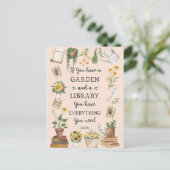 園芸と図書館引用文ひまわりハーブ ポストカード (スタンド正面)