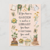 園芸と図書館引用文ひまわりハーブ ポストカード (正面)