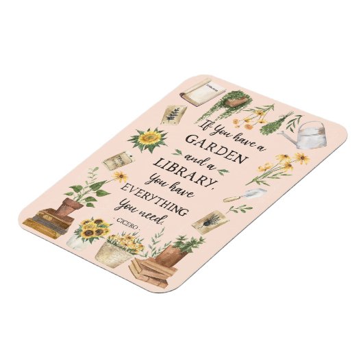 園芸と図書館引用文ひまわりハーブ マグネット (左側)