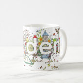 園芸の植物及びパーソナライズされた動物 コーヒーマグカップ (正面右)