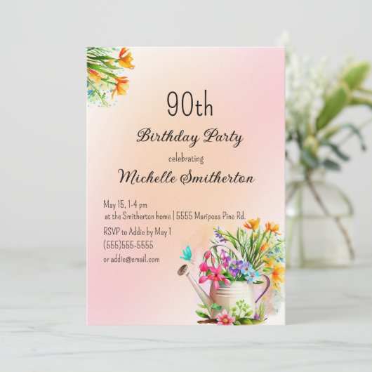 園芸の花90th誕生日パーティー 招待状 (スタンド正面)