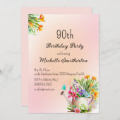 園芸の花90th誕生日パーティー 招待状 (正面/裏面)