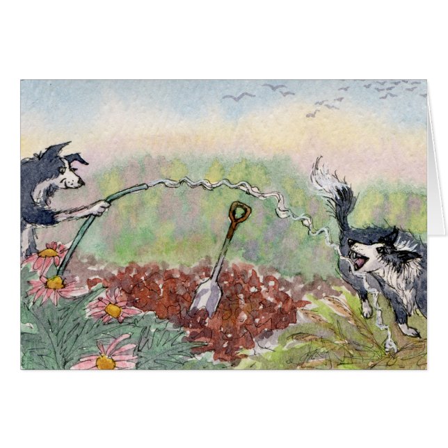 園芸はおもしろいです! 犬、掘るホース (正面横)