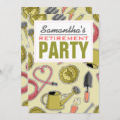 園芸をテーマにした退職パーティー 招待状 (正面/裏面)