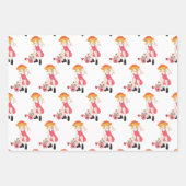 園芸ガールひまわりハッピーバースデー ラッピングペーパーシート (正面3)