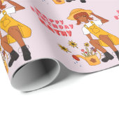 園芸ガールひまわりハッピーバースデー ラッピングペーパー (ロールコーナー)