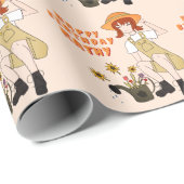 園芸ガールひまわりハッピーバースデー ラッピングペーパー (ロールコーナー)