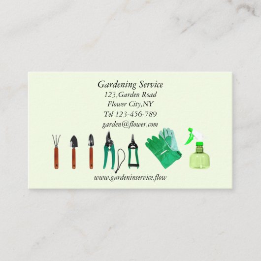 園芸サービス業カードテンプレート 名刺 (正面)