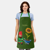 園芸園格言カラフル エプロン (着用した状態)