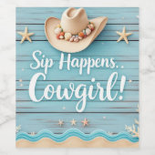 園芸女性のカーボーイワインラベル ワインラベル (シングルラベル)