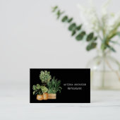 園芸家の緑色植物 名刺 (スタンド正面)