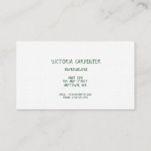 園芸家の緑色植物 名刺 (裏面)