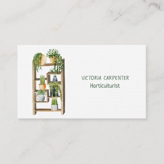 園芸家の緑色植物 名刺 (正面)