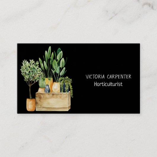 園芸家の緑色植物 名刺 (正面)