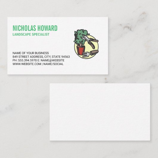 園芸工具鉢植 名刺 (正面/裏面)