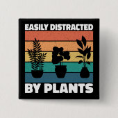 園芸愛好家によって容易に気を取られるおもしろい 缶バッジ (正面)