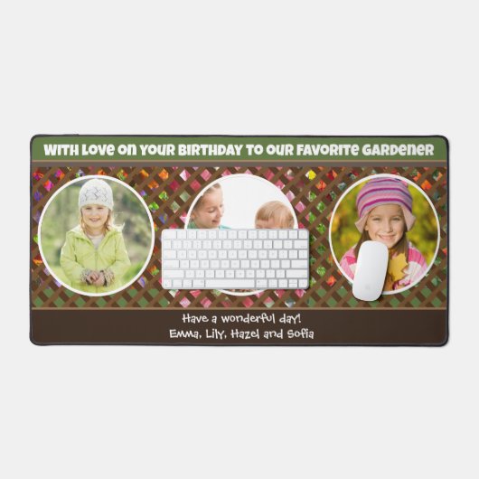 園芸数々の写真誕生日独自の作成 デスクマット (キーボード&マウス)