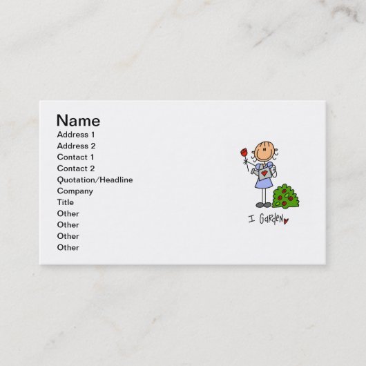 園芸棒の姿 名刺 (正面)