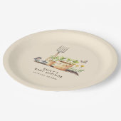 園芸植物の小さな芽の赤ちゃんシャワー ペーパープレート (アングル)