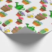 園芸用サボテンの多肉植物と鉢植物 ラッピングペーパー (角)