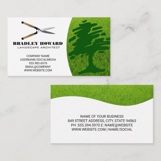園芸用シアーズ | Grass |ツリーロゴ 名刺 (正面/裏面)