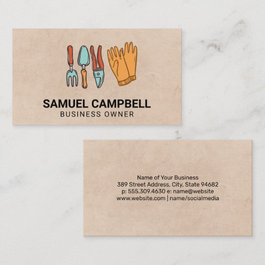 園芸用具と用品 名刺 (正面/裏面)