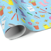 園芸用具と設備おもしろい園芸模様 ラッピングペーパー (ロールコーナー)