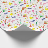 園芸用具と設備おもしろい園芸模様 ラッピングペーパー (角)