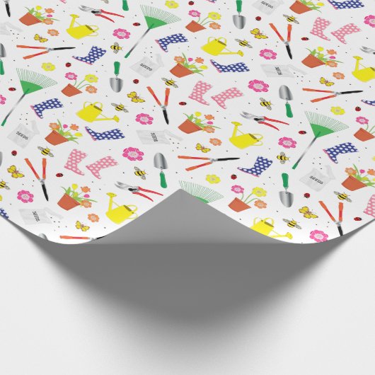 園芸用具と設備おもしろい園芸模様 ラッピングペーパー (角)