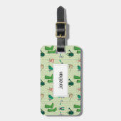 園芸用具によるシームレスなパターン ラゲッジタグ (正面縦)