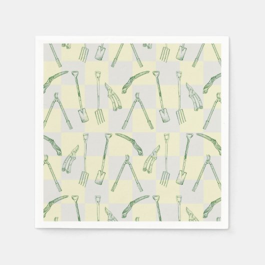 園芸用具パターン スタンダードカクテルナプキン (正面)