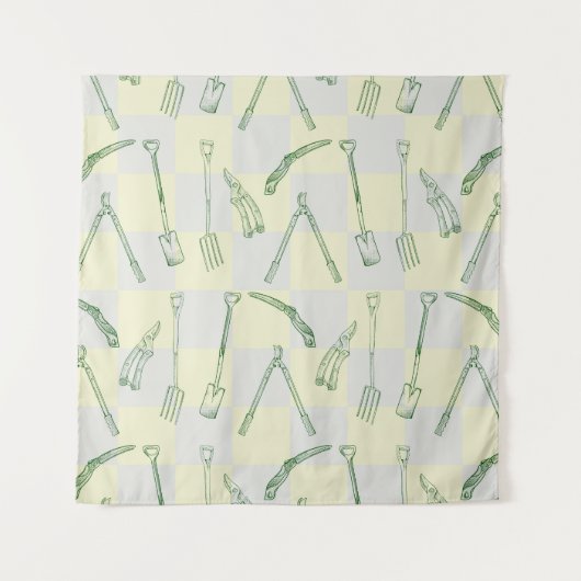 園芸用具パターン タペストリー (正面)