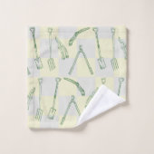 園芸用具パターン バスタオルセット (ウォッシュタオル)