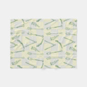 園芸用具パターン フリースブランケット (正面(横))