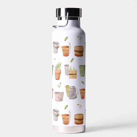 園芸用具柄モノグラム水筒 ウォーターボトル (右面)