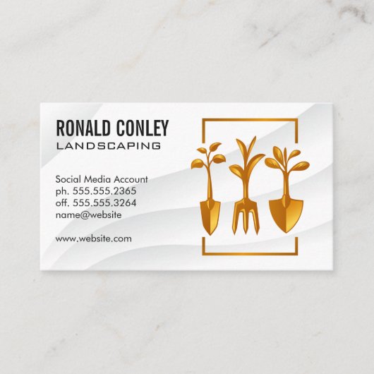 園芸用具 | 芝生を切る 名刺 (正面)